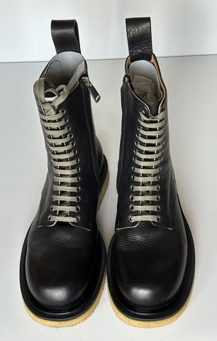 NIB $1450 Bottega Veneta Military Calf Leather Lace up Black Boots 8 US 610338