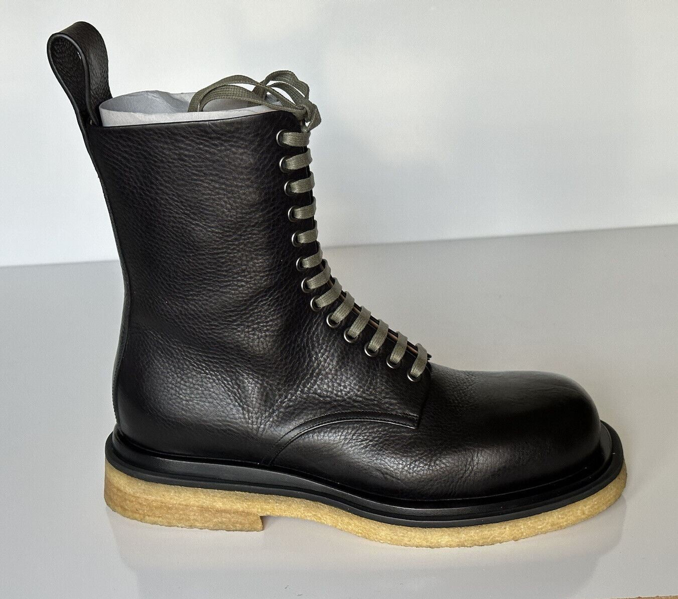 Черные ботинки Bottega Veneta из телячьей кожи на шнуровке в стиле милитари, 1450 долларов США, 9, США 610338