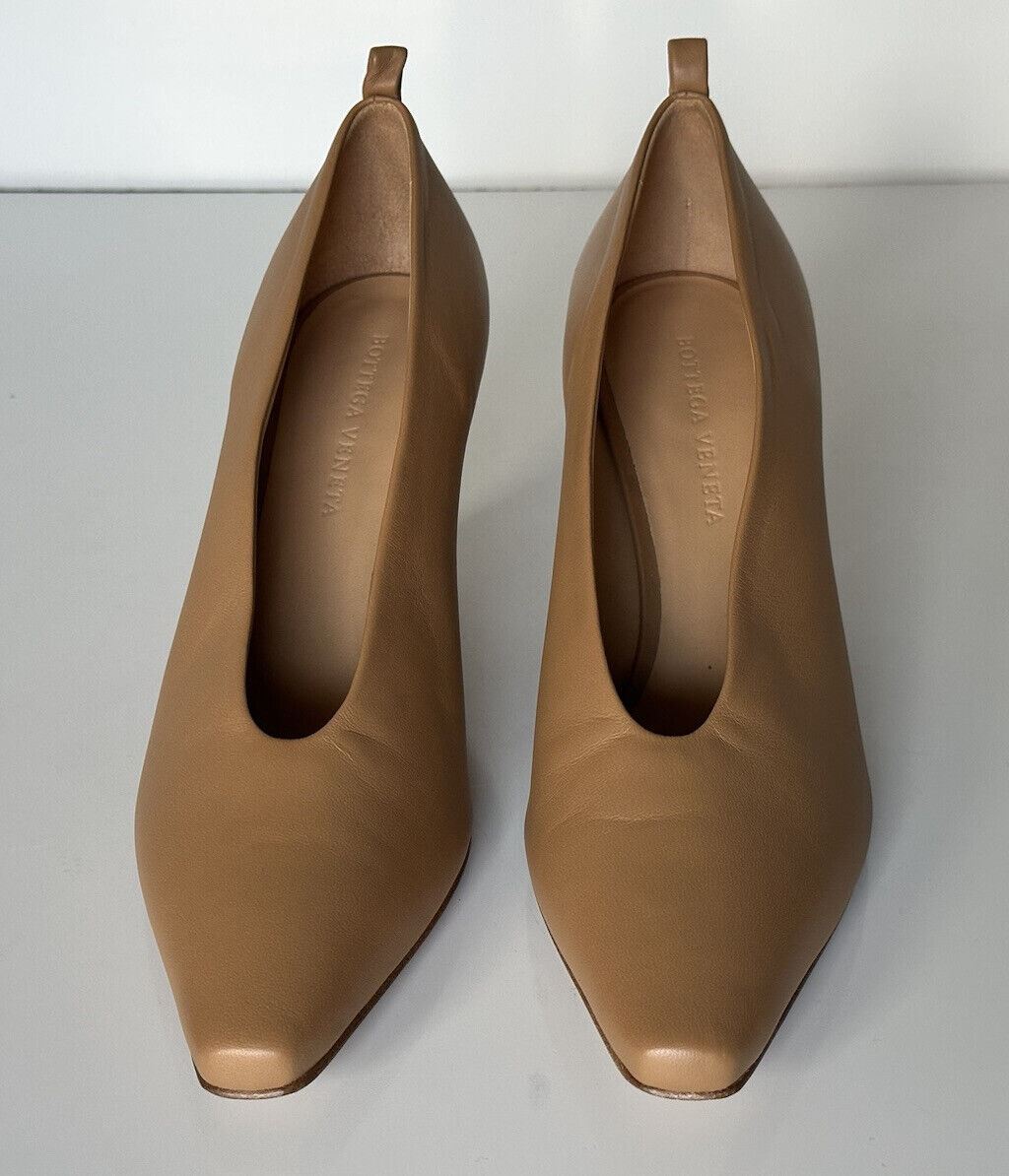 СИН $890 Bottega Veneta Apple Dream Leather Shoes Saddle 9.5 США 574635 Италия