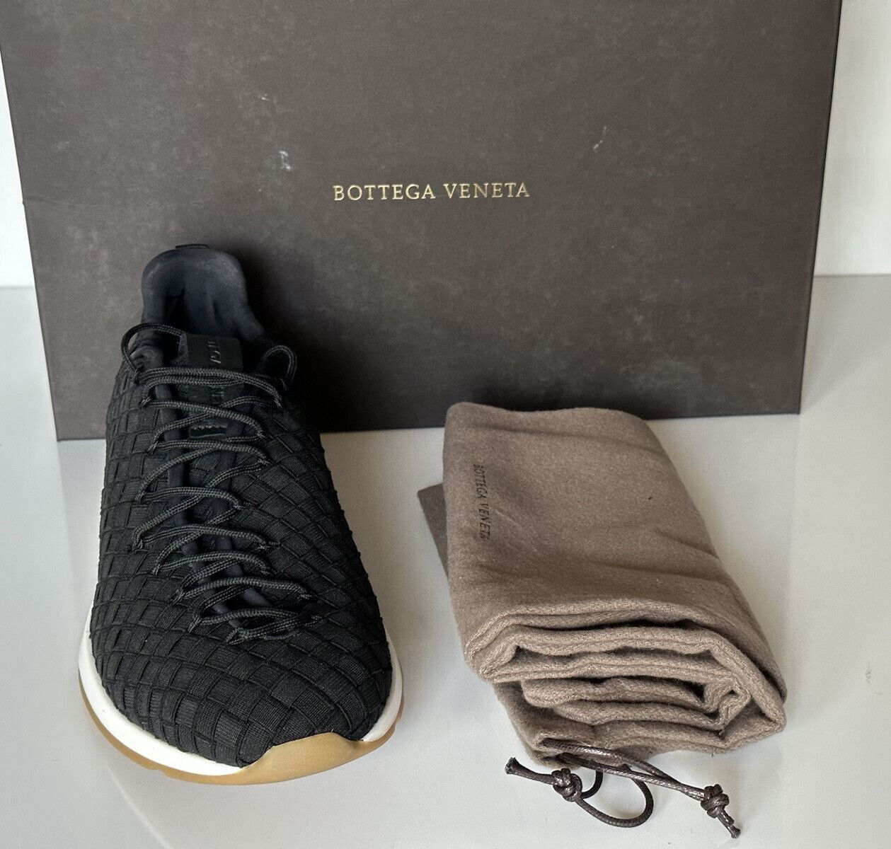 NIB $790 Bottega Veneta Men's Speedster Sneakers Black 8.5 US (41.5 Euro) 609915