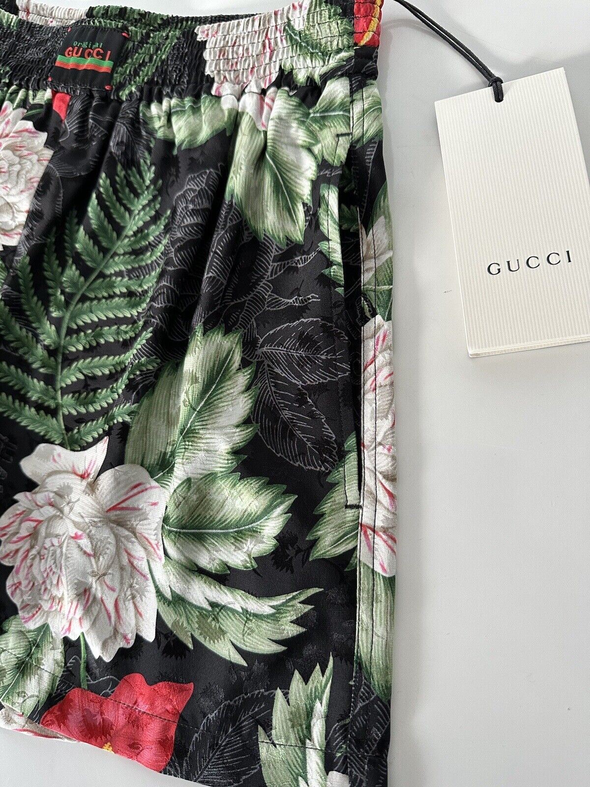 Женские шорты NWT Gucci из 100% шелка с жаккардовым принтом Hawaiian Dream 36 (XS) 619508