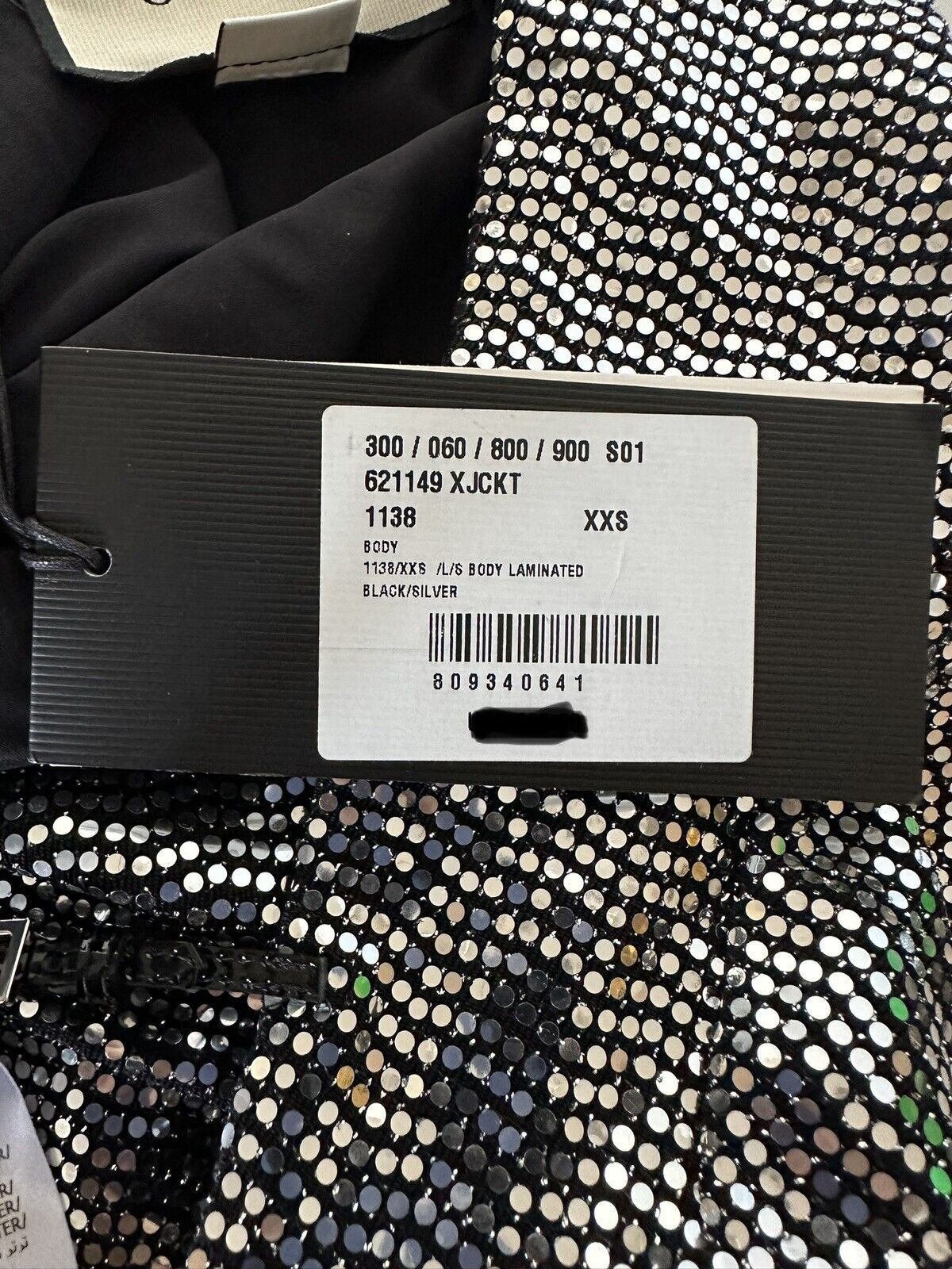 NWT $1850 Gucci Metallic Effect Women's Bodysuit  XXS 621149 Made in Italy
