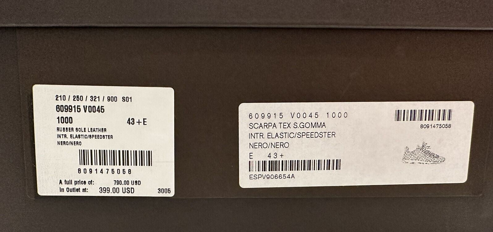 NIB $790 Bottega Veneta Men's Speedster Sneakers Black 10.5 US (43.5 Eu) 609915