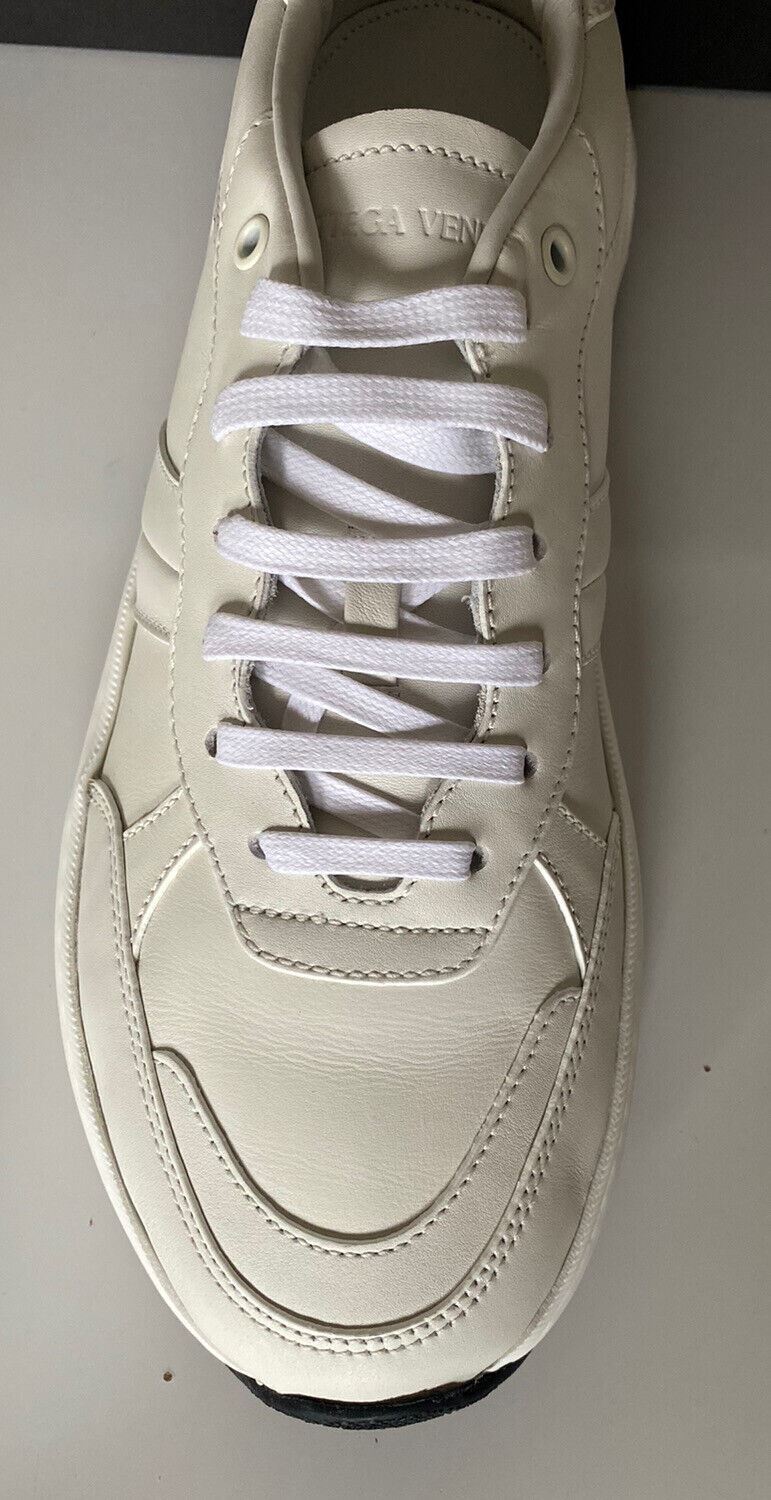 NIB $850 Bottega Veneta Men’s White Calf Leather Sneakers 9.5 US 565646 9117