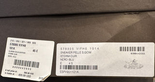 NIB 950 $ Bottega Veneta Herren-Sneaker aus Leder in Schwarz/Blau 12 US (45) 578305 1014 