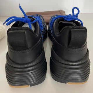 NIB 950 $ Bottega Veneta Herren-Sneaker aus Leder in Schwarz/Blau 12 US (45) 578305 1014 