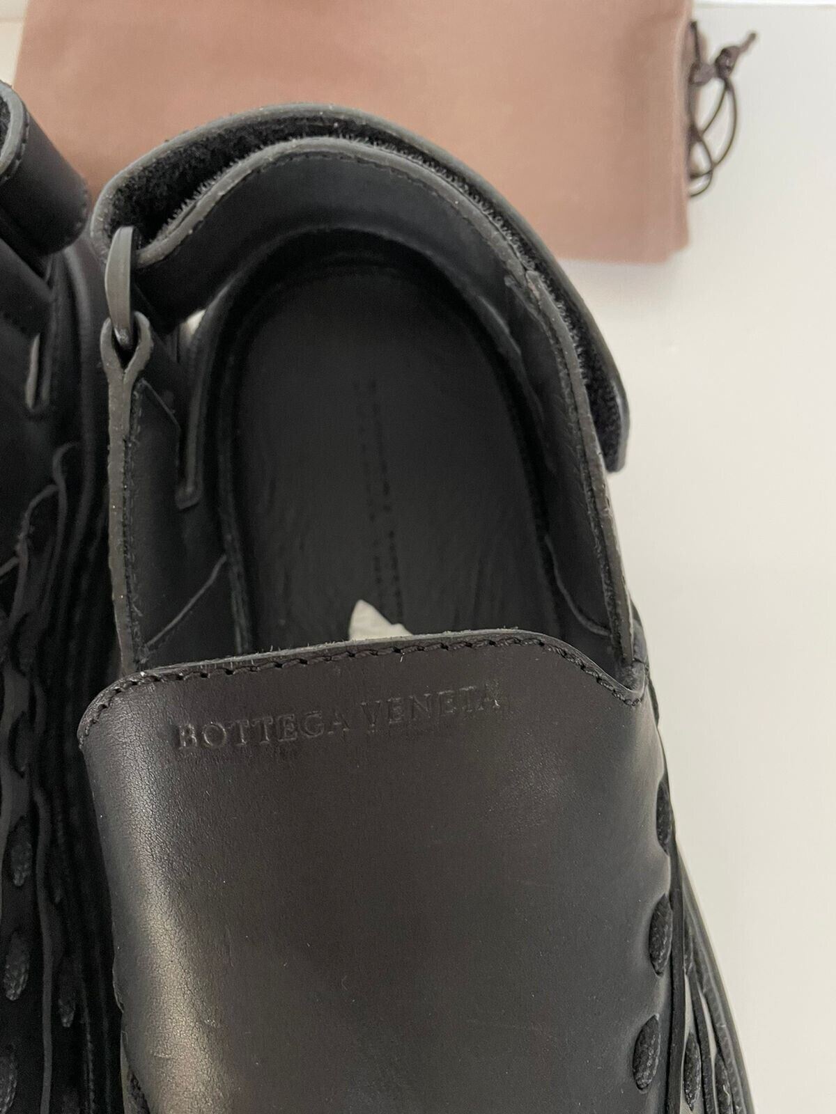 NIB $950 Bottega Veneta Mens Leather Black Sneakers Sandals 12 US (45 Eu) 578304