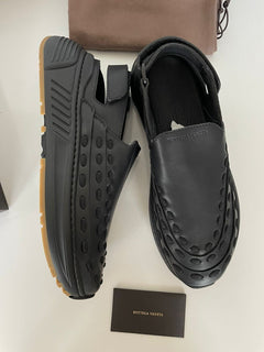 NIB $ 950 Bottega Veneta Herren-Sandalen aus schwarzem Leder, 13 US (46 Eu) 578304 