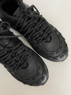 NIB 950 $ Bottega Veneta Herren-Leder-Schwarz-Sneaker 13 US (46 Euro) 578305 1000 
