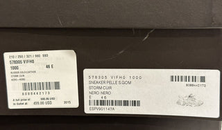 NIB 950 $ Bottega Veneta Herren-Leder-Schwarz-Sneaker 13 US (46 Euro) 578305 1000 
