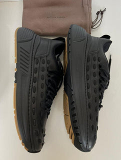 NIB 950 $ Bottega Veneta Herren-Leder-Schwarz-Sneaker 13 US (46 Euro) 578305 1000 