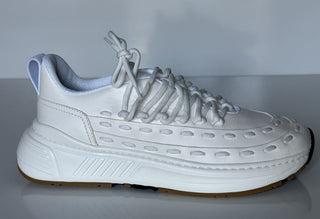 NIB 950 $ Bottega Veneta Herren-Leder-Weiß-Sneaker 12,5 US (45,5) 578305 9000 