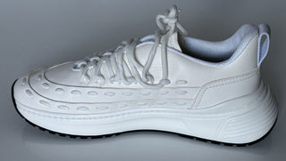 NIB 950 $ Bottega Veneta Herren-Leder-Weiß-Sneaker 12,5 US (45,5) 578305 9000 