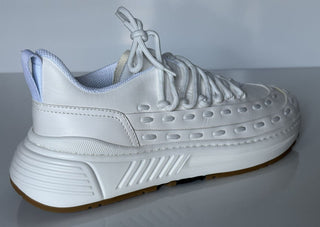 NIB 950 $ Bottega Veneta Herren-Leder-Weiß-Sneaker 12,5 US (45,5) 578305 9000 