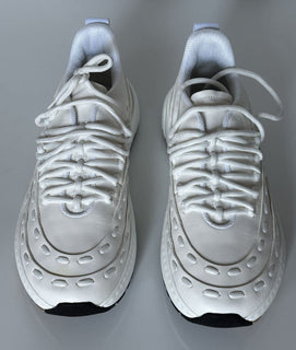 NIB 950 $ Bottega Veneta Herren-Leder-Weiß-Sneaker 12,5 US (45,5) 578305 9000 