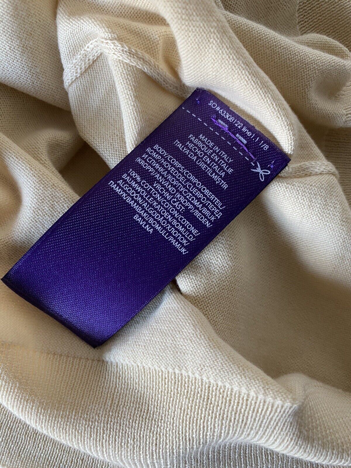 Neu mit Etikett: 695 $ Polo Ralph Lauren Purple Label Herren-Pullover aus Baumwolle in Creme, Größe L, Italien