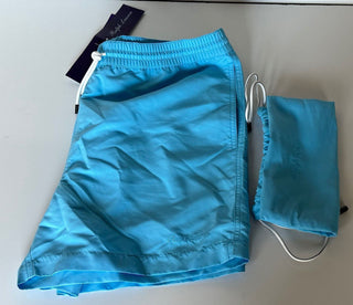 Neu mit Etikett: 295 $ Polo Ralph Lauren Purple Label Blaue Badeshorts für Herren XL Portugal 