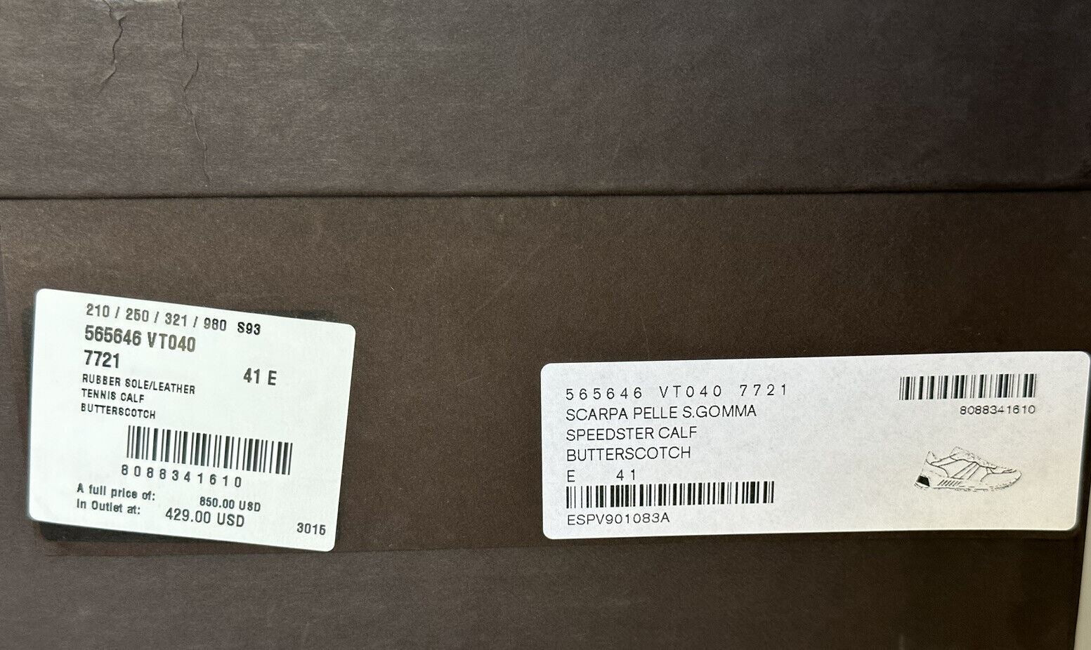 Мужские кожаные черные/желтые кроссовки Bottega Veneta за 950 долларов США 9 США (42) 578305 1013 