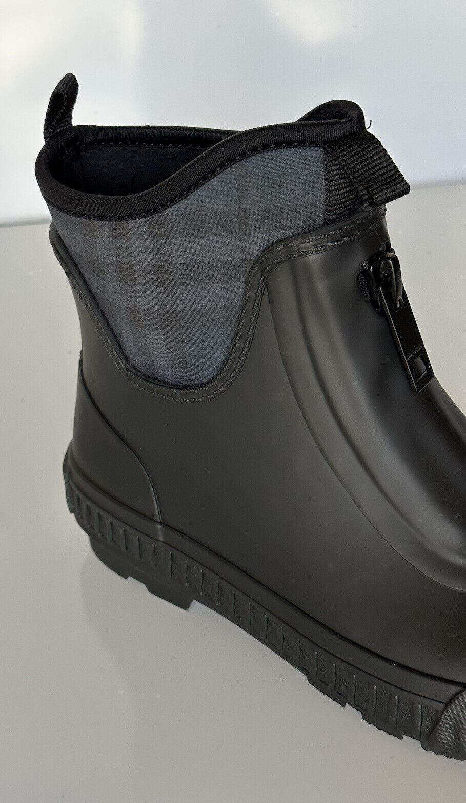 NIB Burberry Rubber  Women's Black/Charcoal Ankle Boots 8 US (38 Euro) 8045835