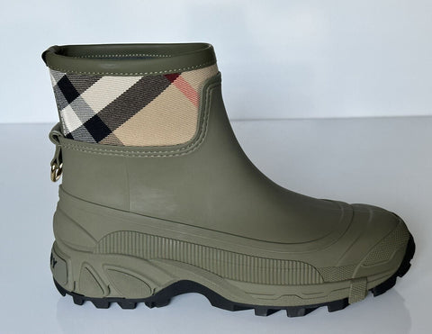 NIB Burberry Ryan Rubber Women's Dark Green Ankle Boots 11 US (41 Eu) 8045185 IT