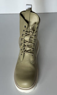 NIB $ 950 Bottega Veneta Leder Grüne leichte Schnürstiefel 10 US 578289