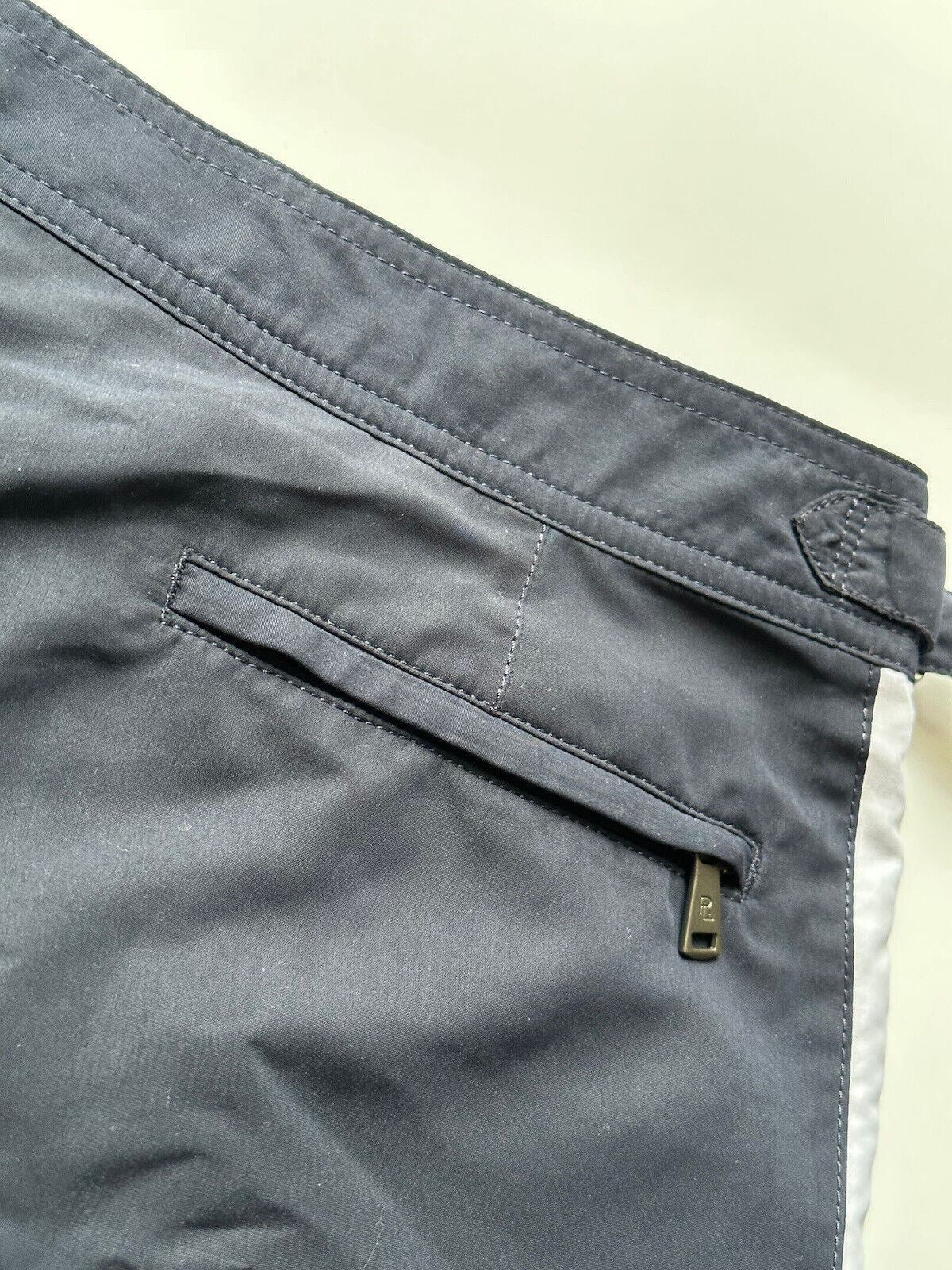 Neu mit Etikett: 395 $ Polo Ralph Lauren Purple Label Herren-Badeshorts in Blau/Weiß XL Portugal 