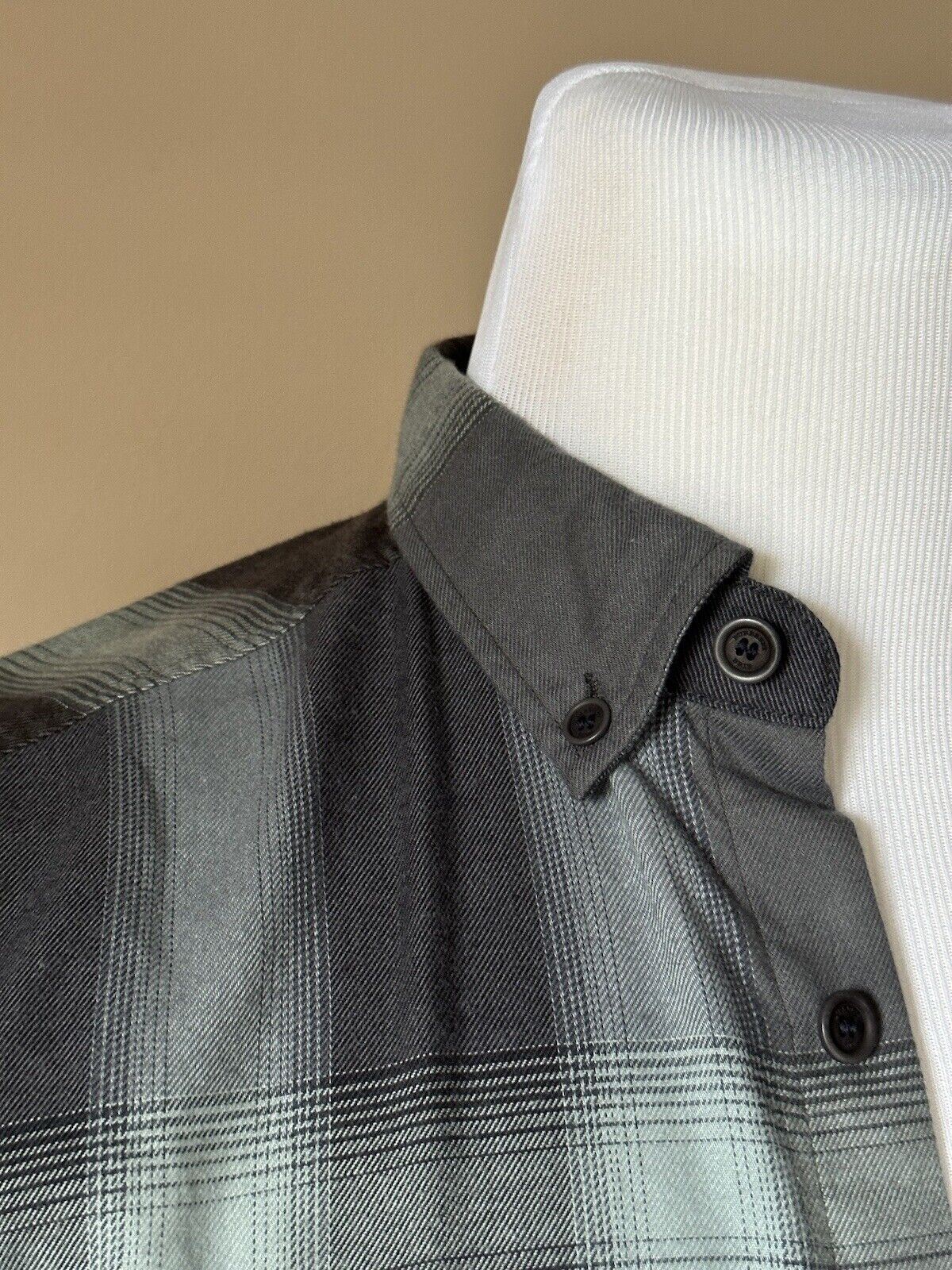 Neu mit Etikett: 295 $ Burberry Brit Herren-Button-Down-Hemd aus zinnblauer Baumwolle XS 3902560