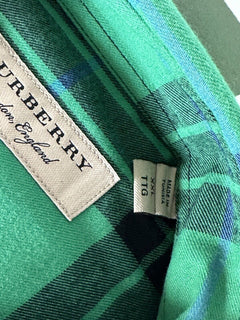 Neu mit Etikett: 340 $ Burberry Herren-Hemd mit Knöpfen aus neongrüner Baumwolle 2XL 80011131