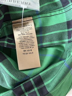 Neu mit Etikett: 340 $ Burberry Herren-Hemd mit Knöpfen aus neongrüner Baumwolle 2XL 80011131