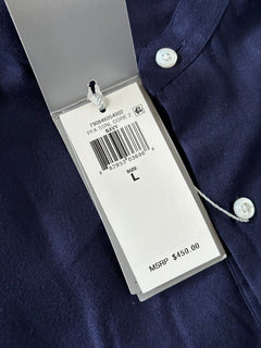 Neu mit Etikett: 450 $ Ralph Lauren Purple Label Marineblaues Langarmhemd, Größe L, hergestellt in Italien
