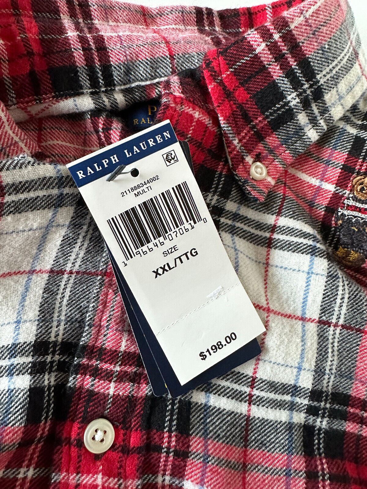 Neu mit Etikett: 198 $ Polo Ralph Lauren Damen-Bär-Button-Down-Hemd 2XL