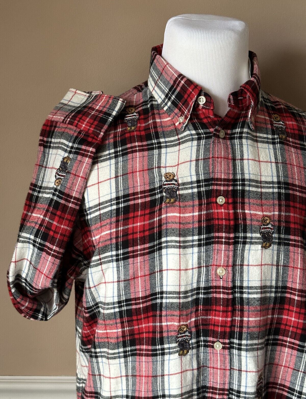 Neu mit Etikett: 198 $ Polo Ralph Lauren Damen-Bär-Button-Down-Hemd Small