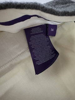 Neu mit Etikett: 595 $ Ralph Lauren Purple Label Wollanzughose Grau 34 US Hergestellt in Italien