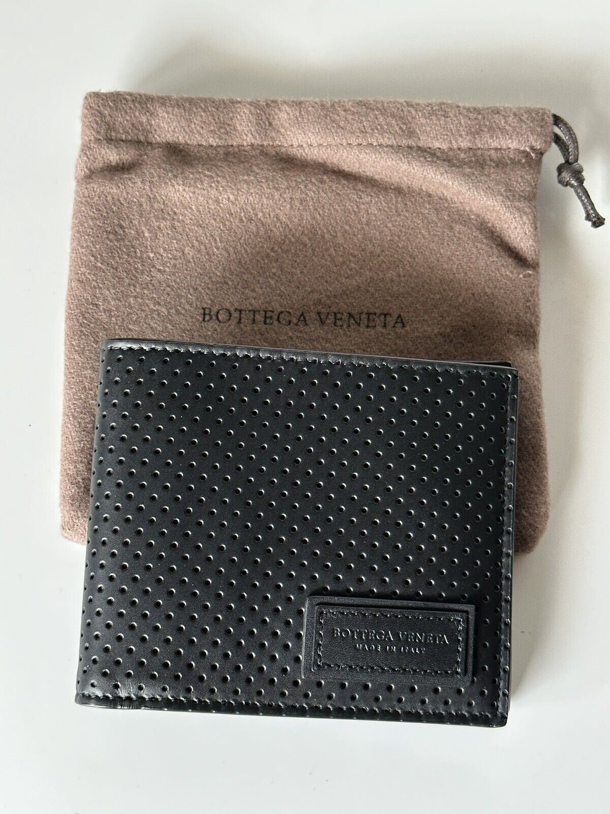 Neue 440 $ Bottega Veneta Leggero Herren-Leder-Geldbörse Schwarz 113993 