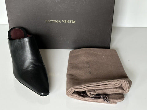 NIB 760 $ Bottega Veneta Napa Leather Black Almond Toe Mules Shoes 8.5 608838 IT