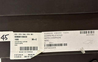 NIB 760 $ Bottega Veneta Napa Leather Black Almond Toe Mules Shoes 8.5 608838 IT