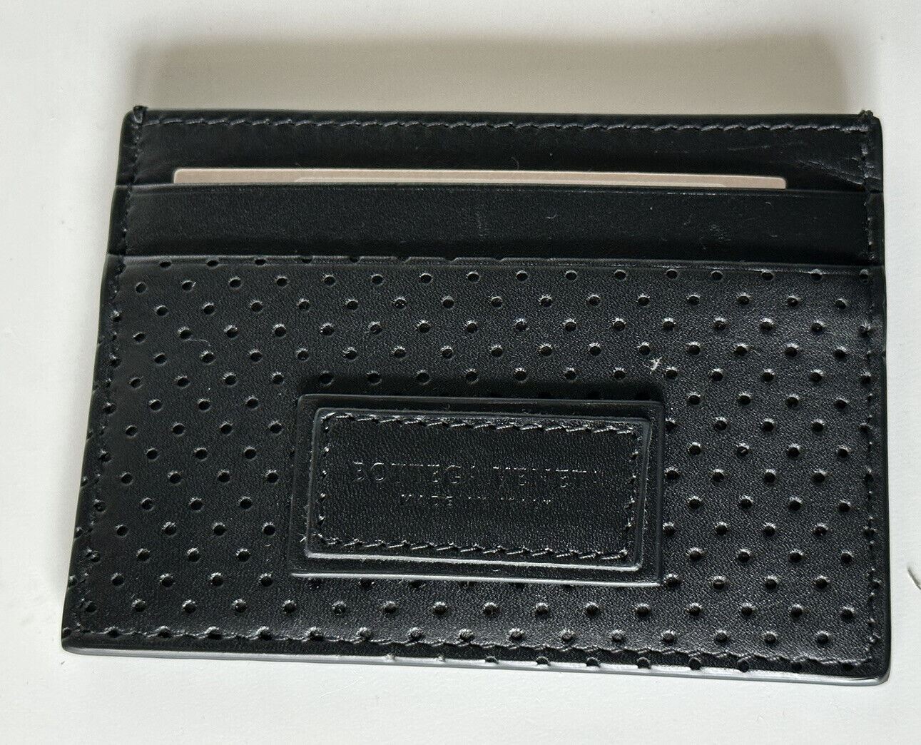 NWT $250 Bottega Veneta Leggero Men's Leather Card Case Black 551811 Italy