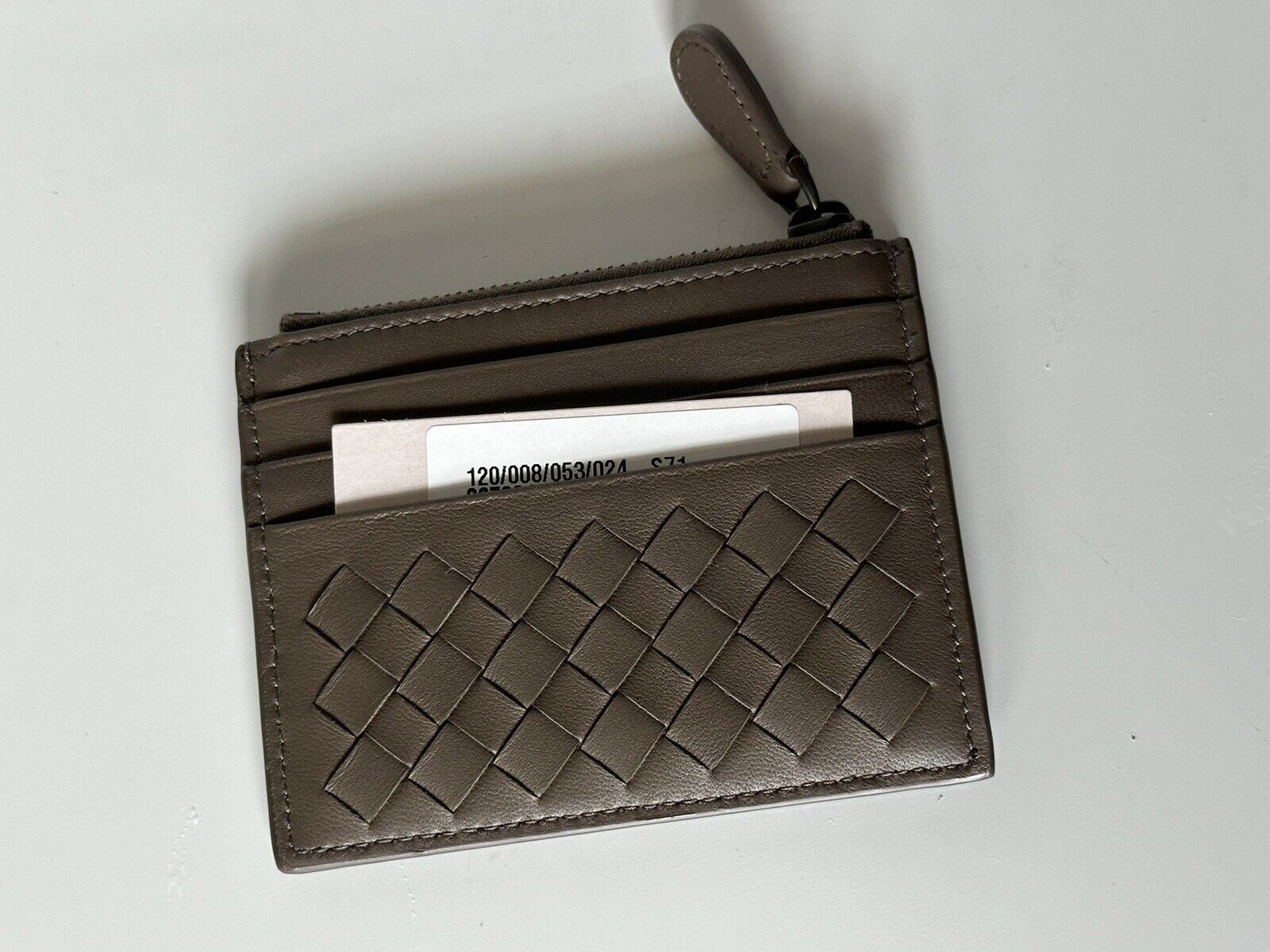 Neu mit Etikett: 350 $ Bottega Veneta Woven Herren-Kartenetui aus Leder Steel 367004 Italien 