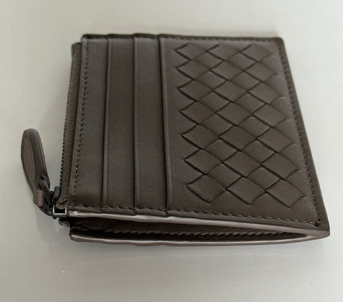 Neu mit Etikett: 350 $ Bottega Veneta Woven Herren-Kartenetui aus Leder Steel 367004 Italien 