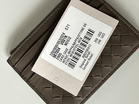 NWT 350 долларов США Bottega Veneta Плетеный мужской кожаный футляр для визиток Сталь 367004 Италия 