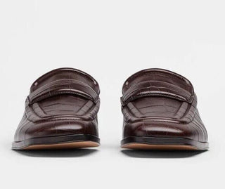 NIB $ 1050 Bottega Veneta Alligators Print Lederschuhe Fondente 11 US 651350 