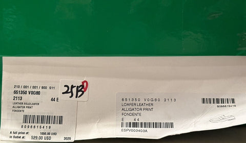 NIB $ 1050 Bottega Veneta Alligators Print Lederschuhe Fondente 11 US 651350 