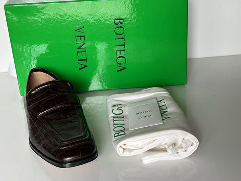NIB $ 1050 Bottega Veneta Alligators Print Lederschuhe Fondente 11 US 651350 
