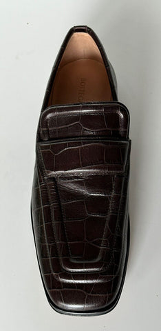 NIB $ 1050 Bottega Veneta Alligators Print Lederschuhe Fondente 11 US 651350 