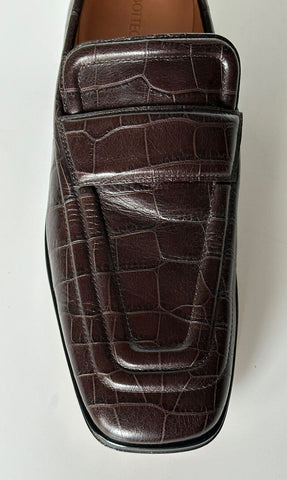 NIB $ 1050 Bottega Veneta Alligators Print Lederschuhe Fondente 11 US 651350 