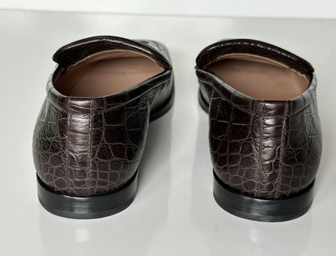 NIB $ 1050 Bottega Veneta Alligators Print Lederschuhe Fondente 11 US 651350 