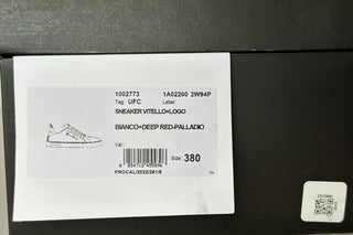 NIB $750 Versace Low Top White/Red Leather Sneakers 8 US (38 Euro) 1002773
