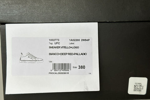 NIB 750 долларов Versace Low Top Бело-красные кожаные кроссовки 8 США (38 евро) 1002773 