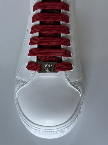 NIB 750 долларов Versace Low Top Бело-красные кожаные кроссовки 8 США (38 евро) 1002773 