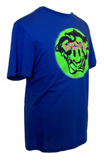 NWT 450 $ Versace Smiley Medusa Logo Blau/Limette Jersey T-Shirt 5XL 1002464
